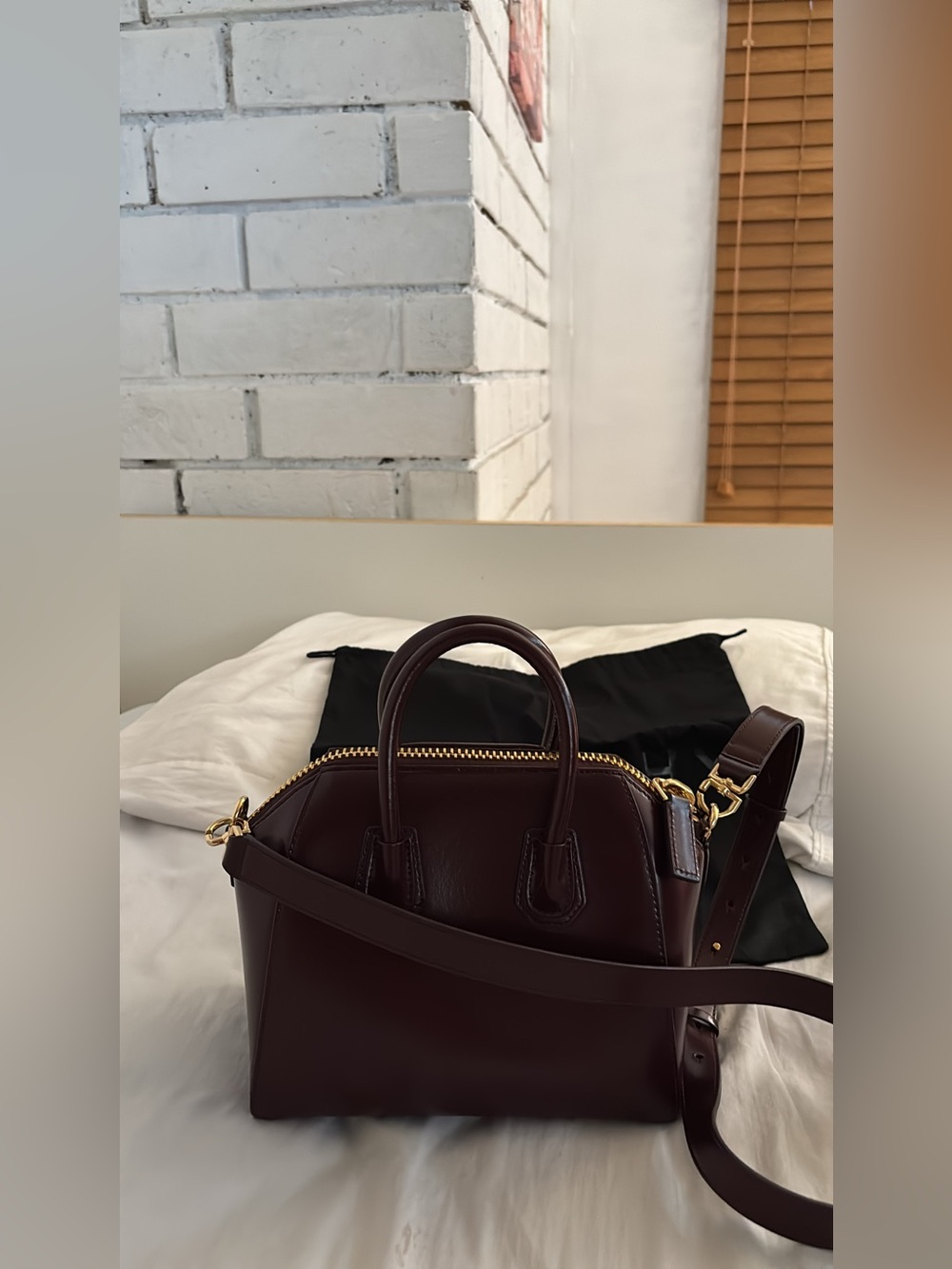 Givenchy Mini Antigona Top-Handle Bag in Burgundy - Picture 2 of 9